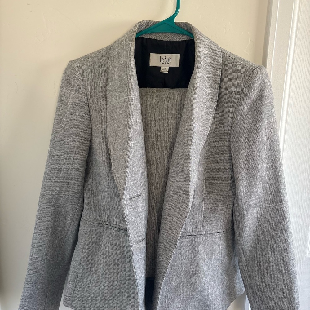 Le Suit Light Gray Textured Jacket